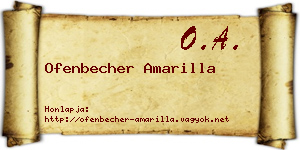 Ofenbecher Amarilla névjegykártya